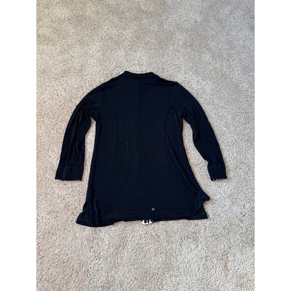 Chico's‎ Travelers Women's Leopard Collared and Cuffs Size 2 Cardigan Black - Picture 5 of 5